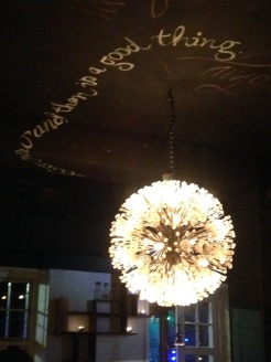 Awesome decor, including quotes written all over the ceiling.